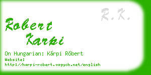 robert karpi business card