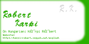 robert karpi business card